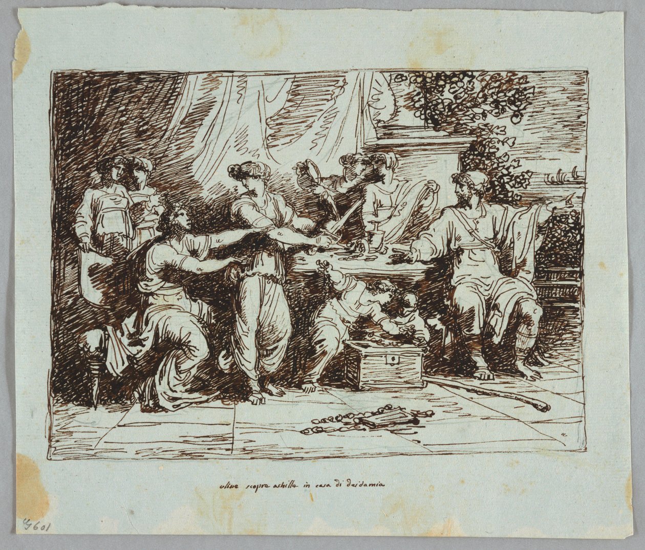 Ulysses ontdekt Achilles in Scyros door Felice Giani