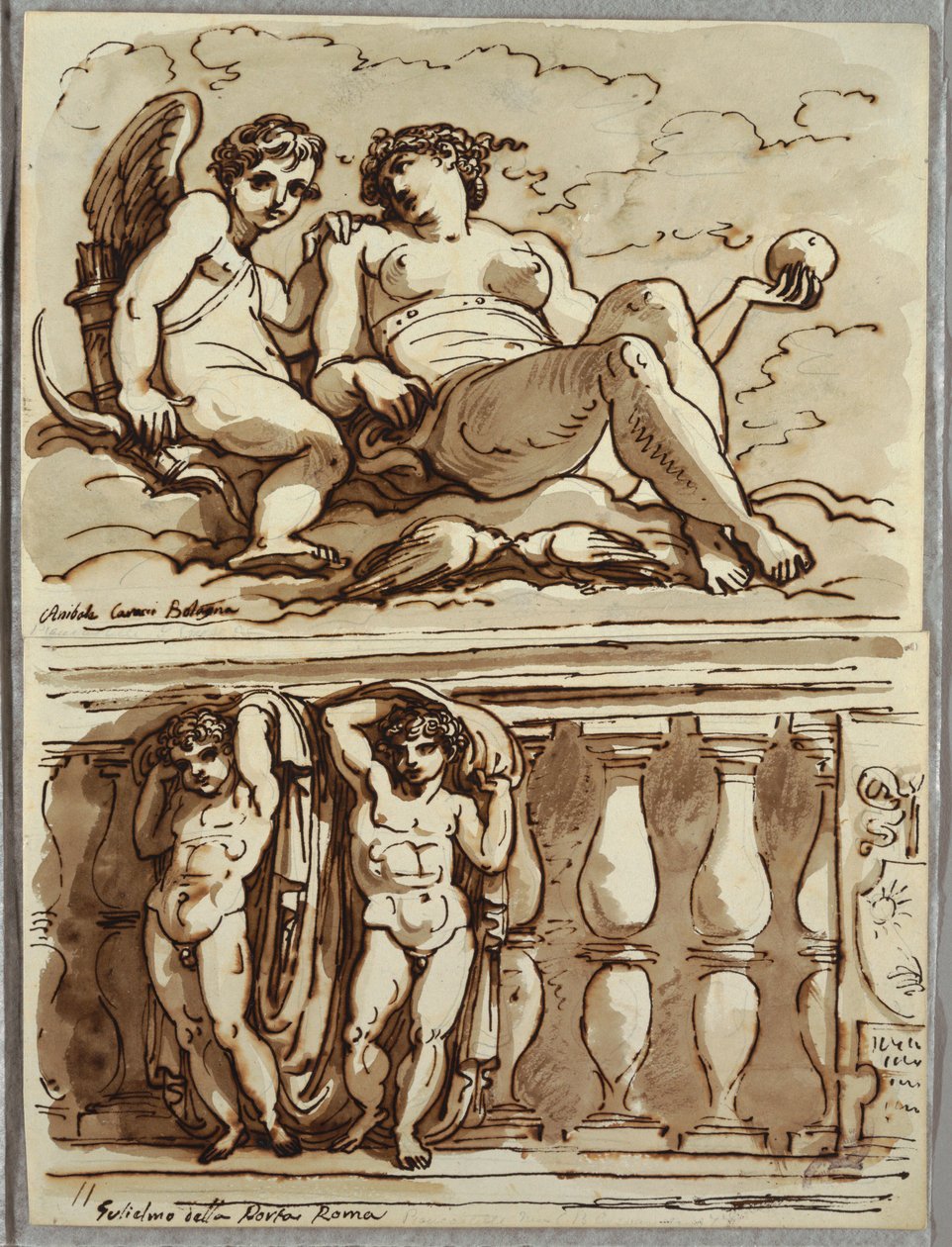 Venus en Cupido, Studie naar Annibale Carracci door Felice Giani