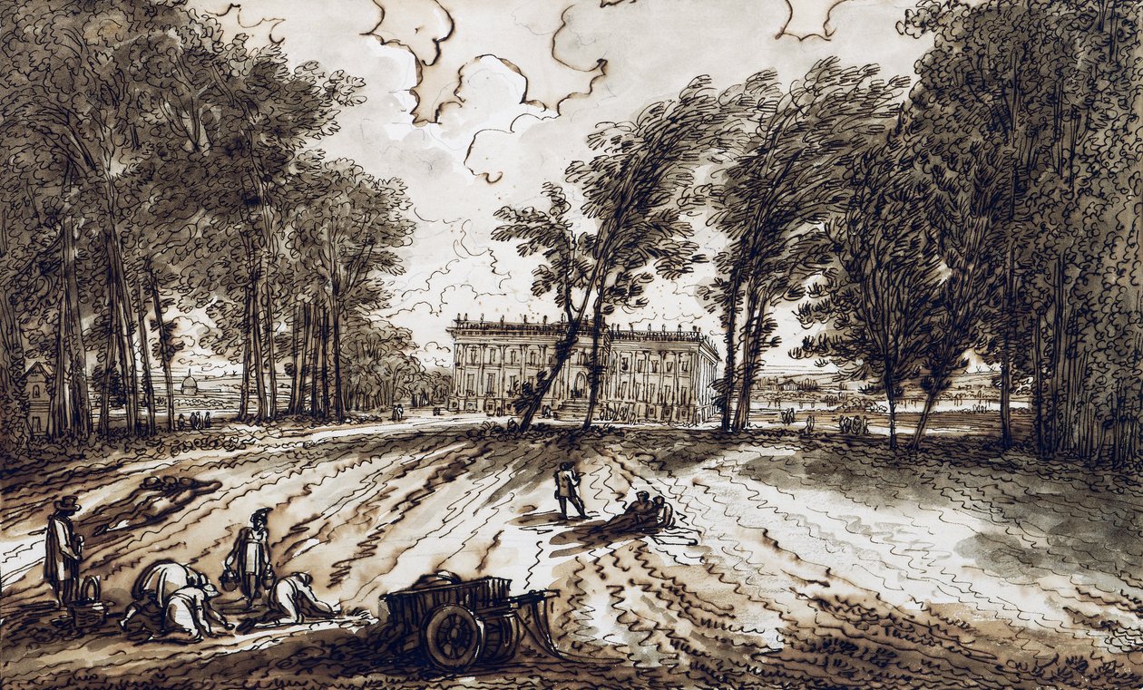 Uitzicht op Villa Aldini in Montmorency door Felice Giani