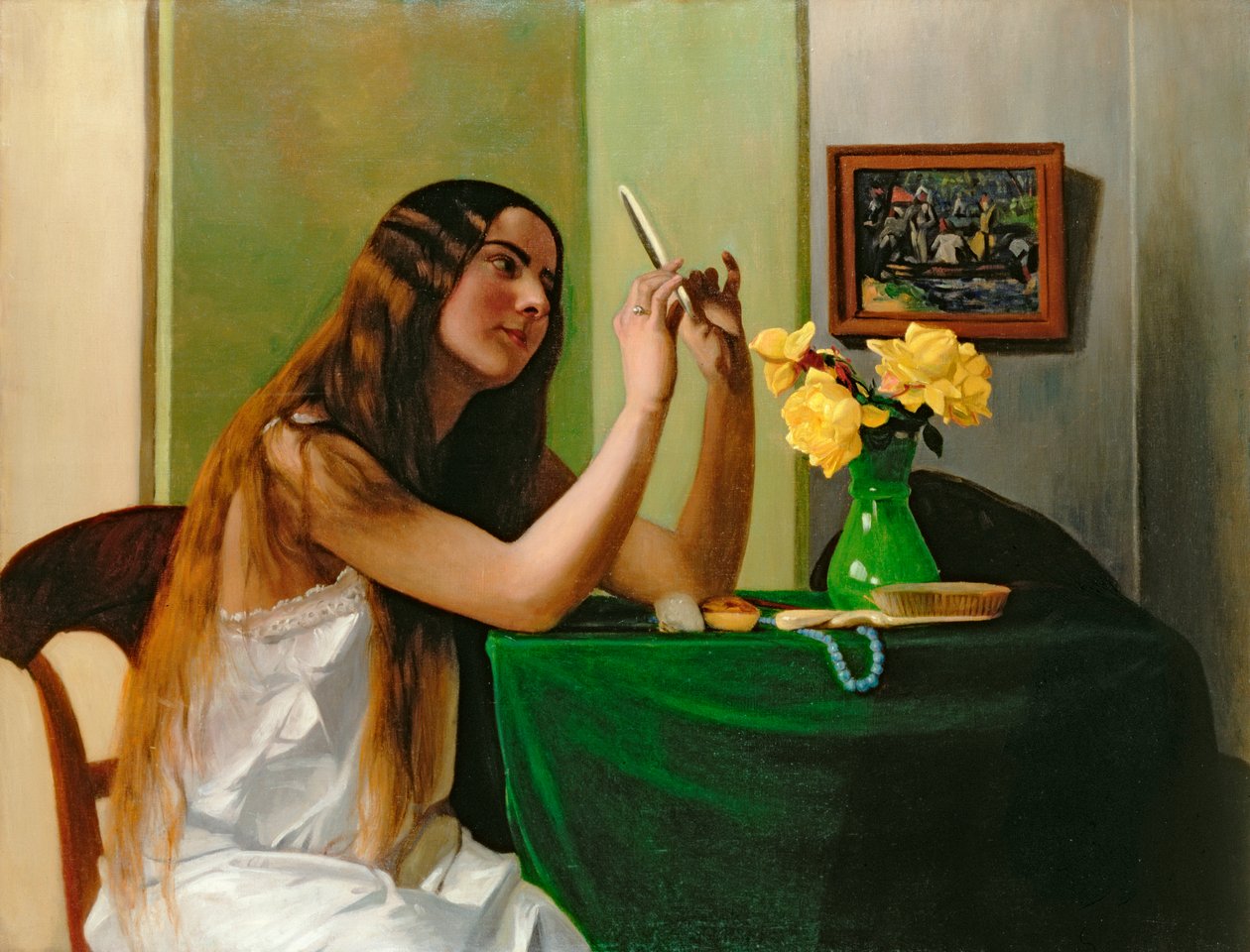 Aan de kaptafel, 1911 door Felix Edouard Vallotton