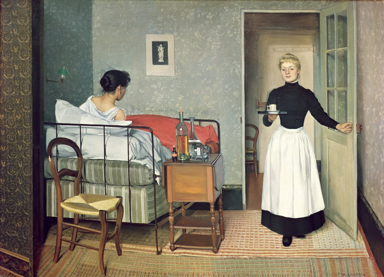 Het zieke kind (Helene Chatenay) 1892 door Felix Edouard Vallotton