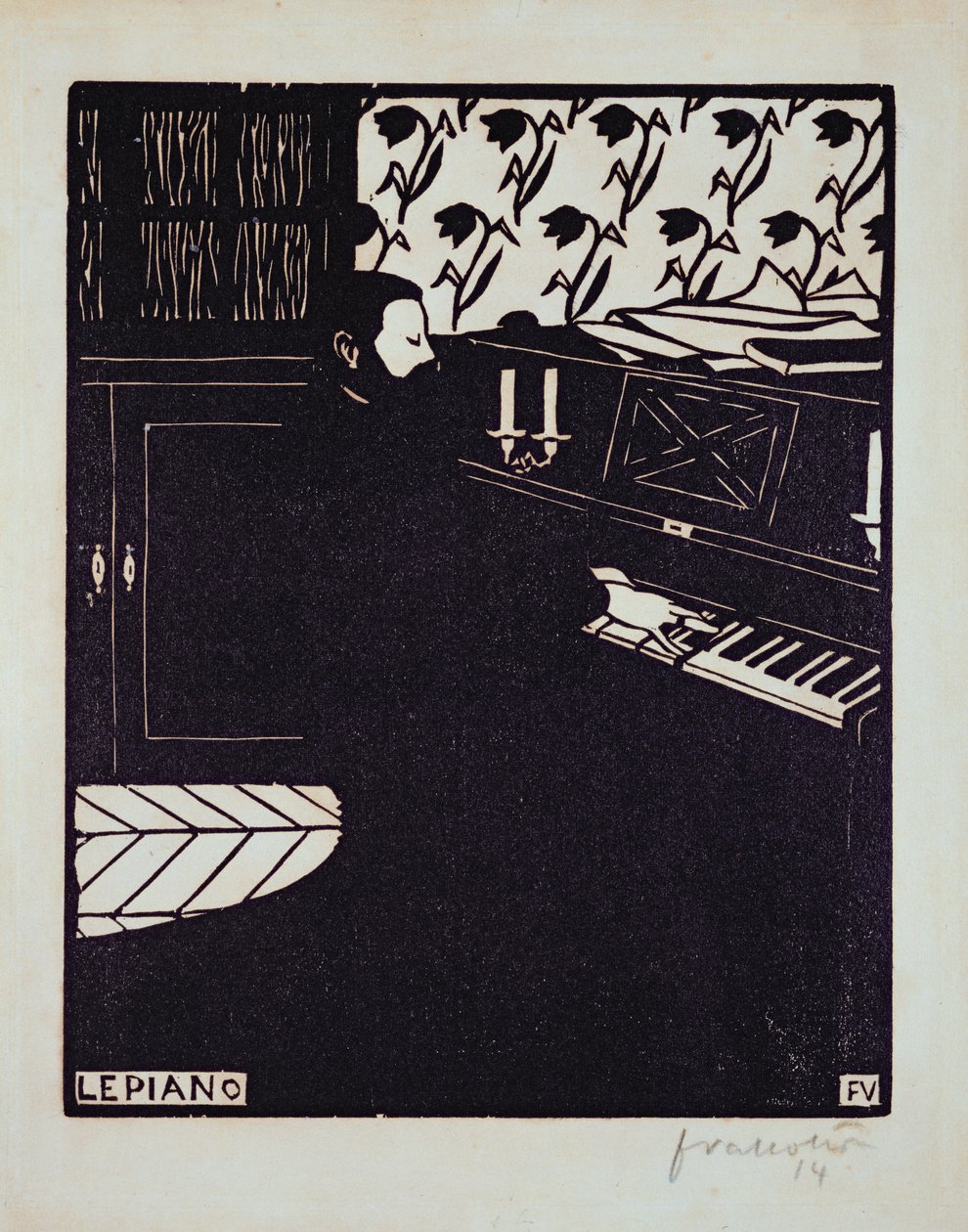 De piano, 1914 door Felix Edouard Vallotton
