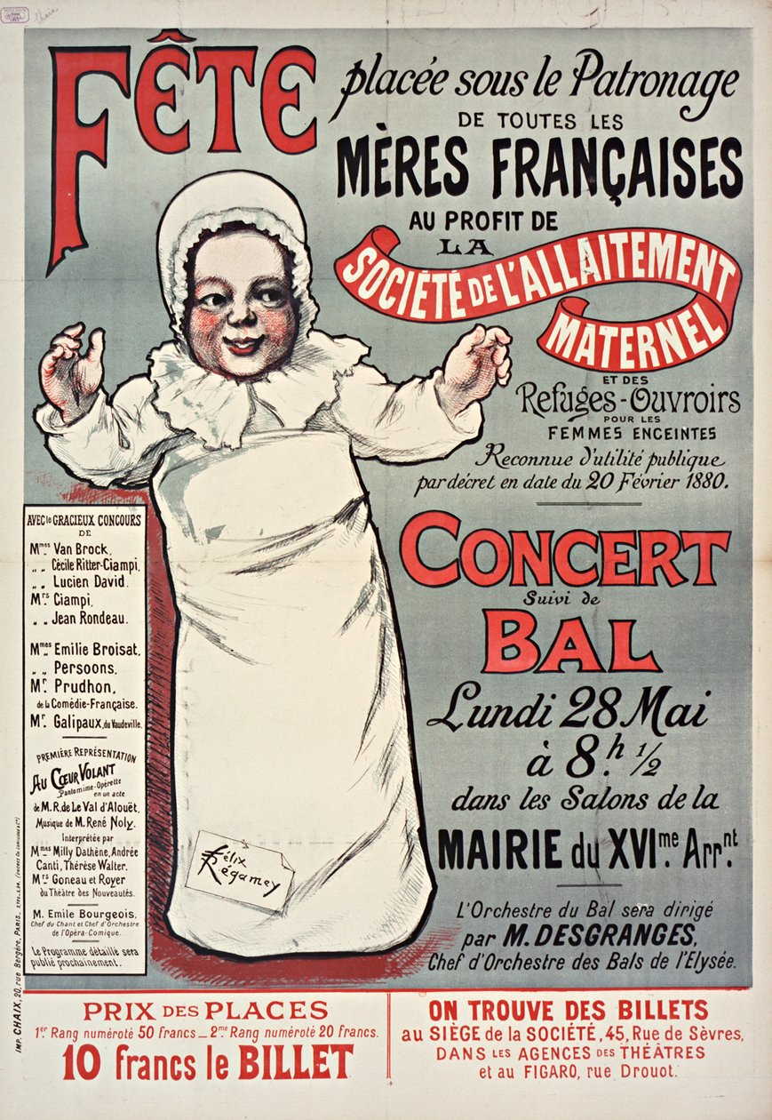Poster voor de Franse Moederdag in 1906 door Felix Regamey