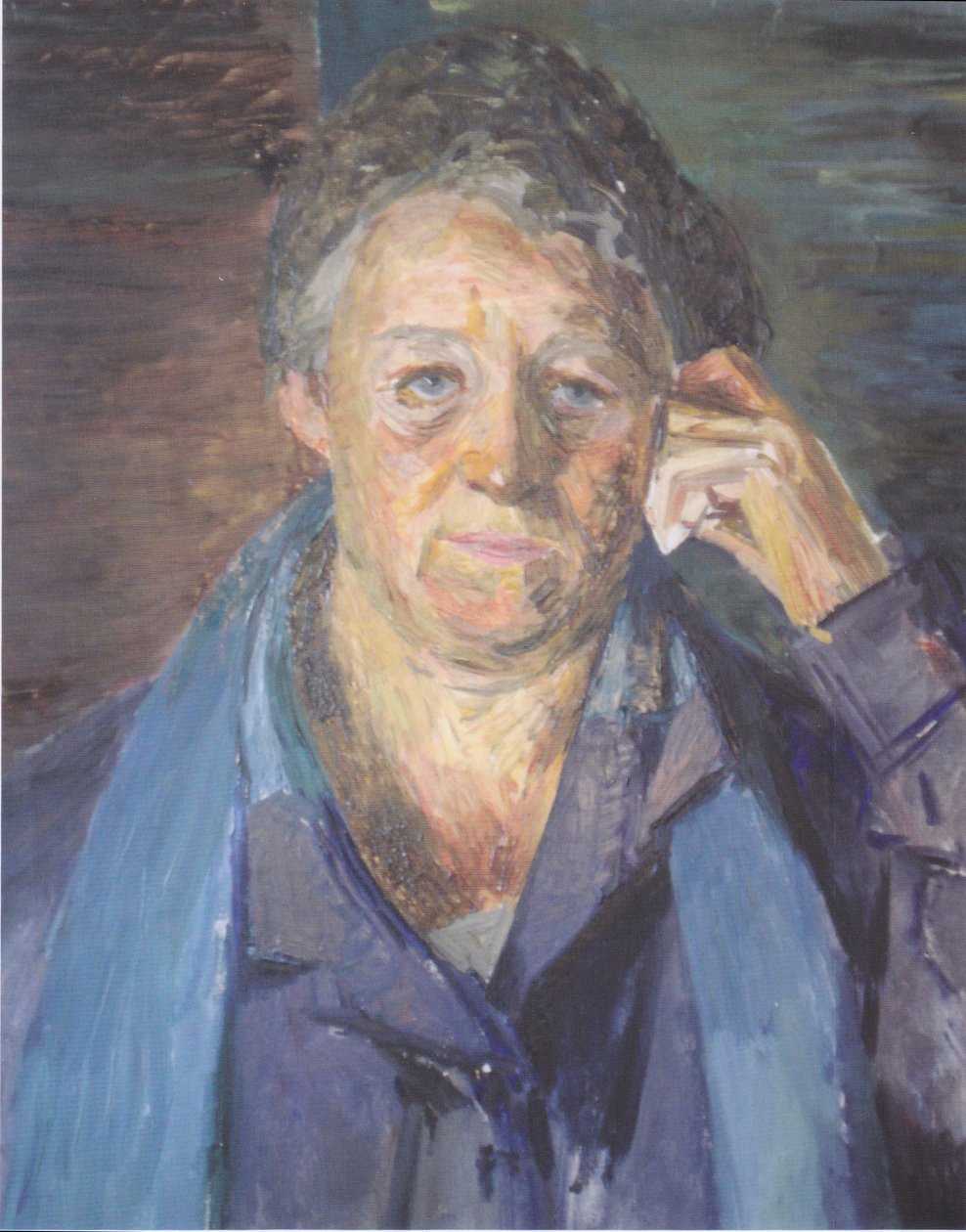 Portret van een oude vrouw Hermine Ilming door Felix Esterl