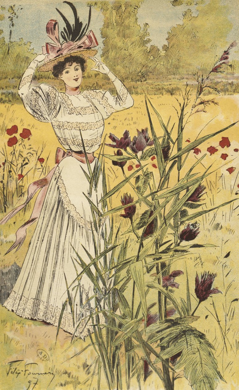 Modeplaat, op het platteland, illustratie uit 