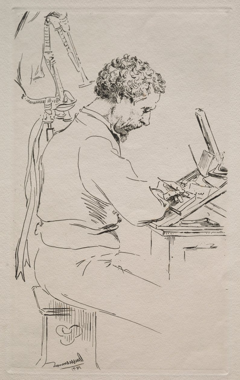 Charles Kean, 1871 door Felix Bracquemond