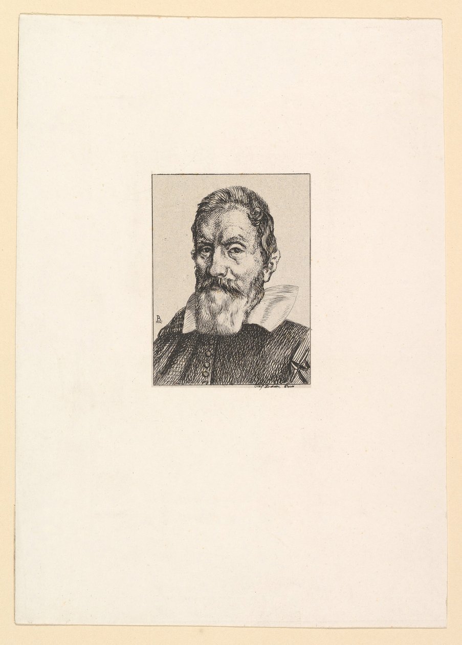 Galilée, 1862 door Felix Bracquemond