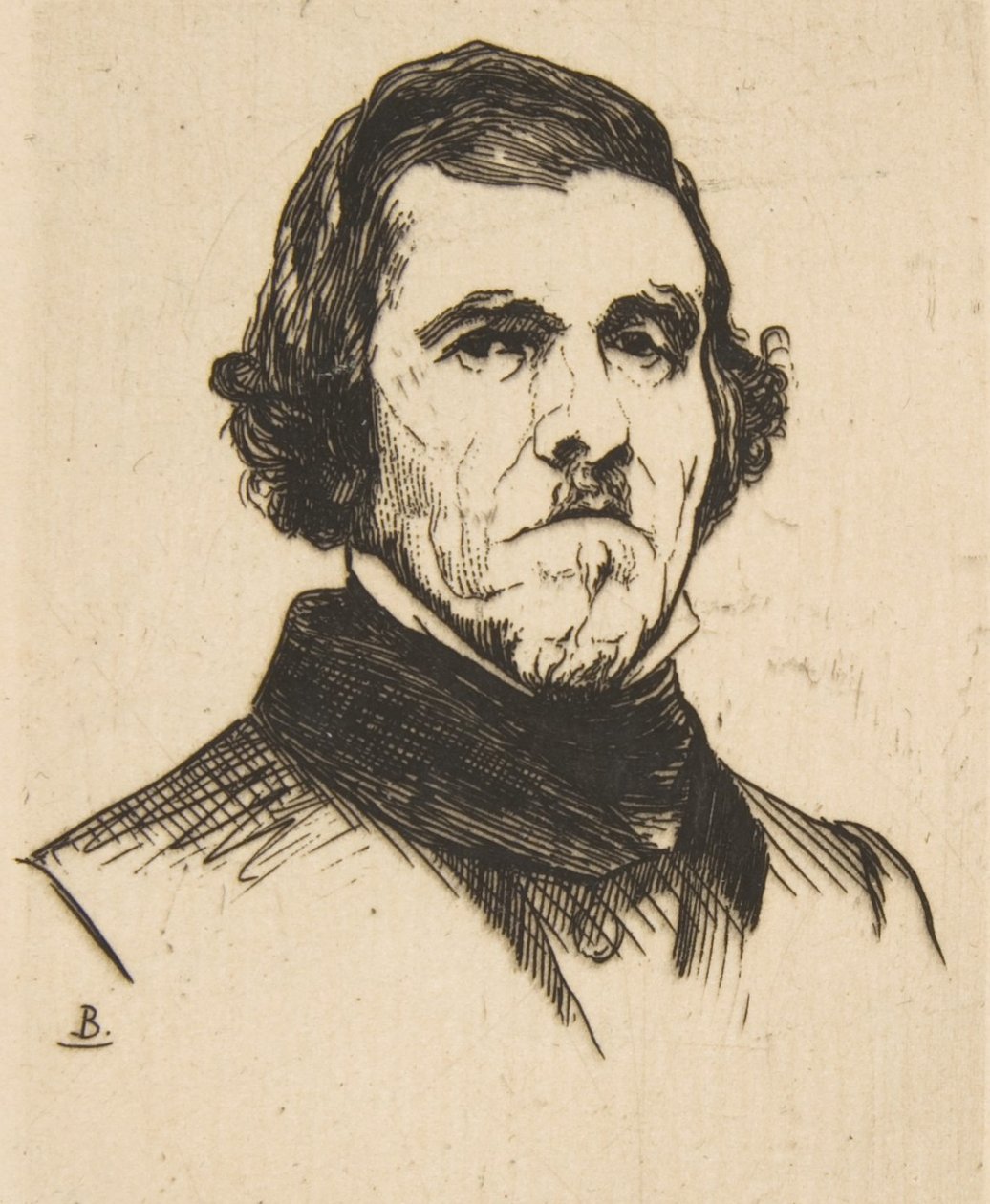 Portret van Eugène Delacroix, 1863 door Felix Bracquemond