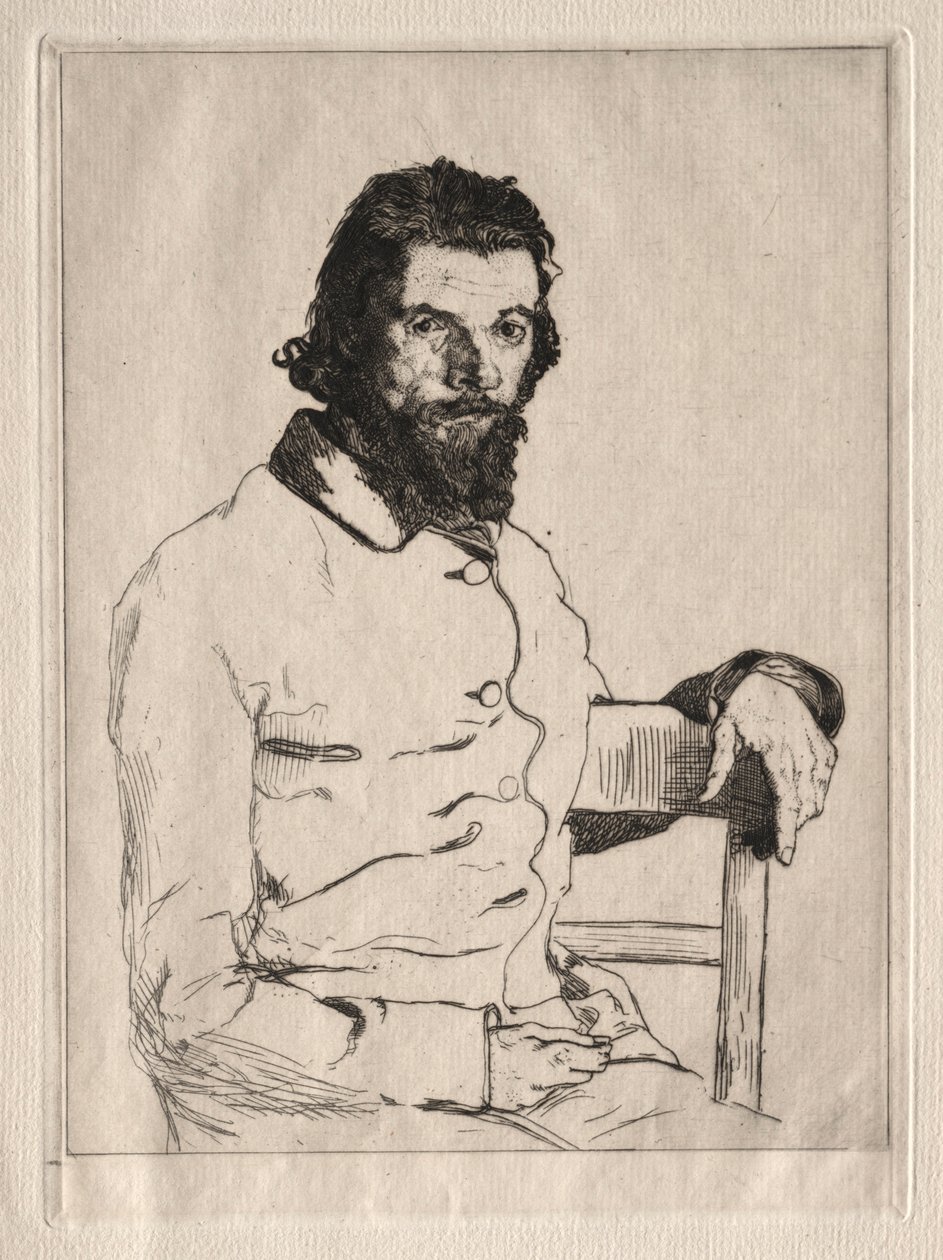 Portret van Meryon, zittend door Felix Bracquemond