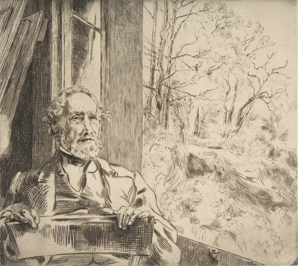Portret van Meyer-Heine, 1872 door Felix Bracquemond