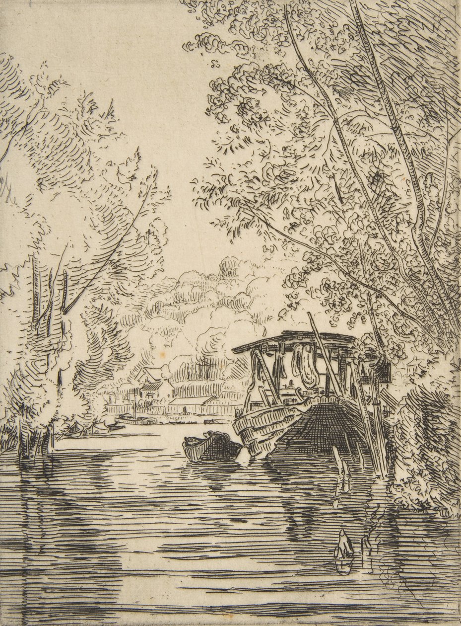 De boot van de verver Bas-Meudon, ca. 1868 door Felix Bracquemond