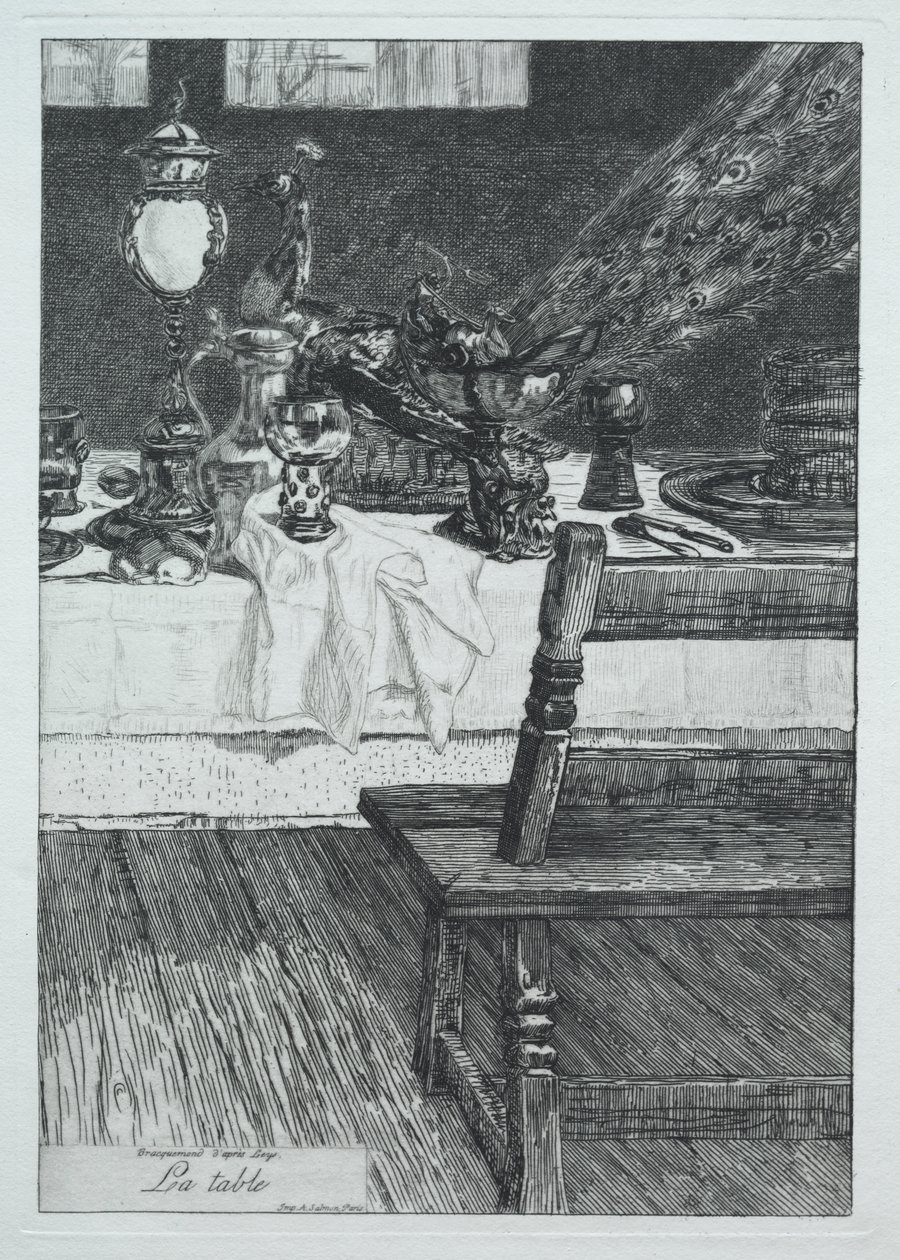De Tafel, naar H. Leys door Felix Bracquemond