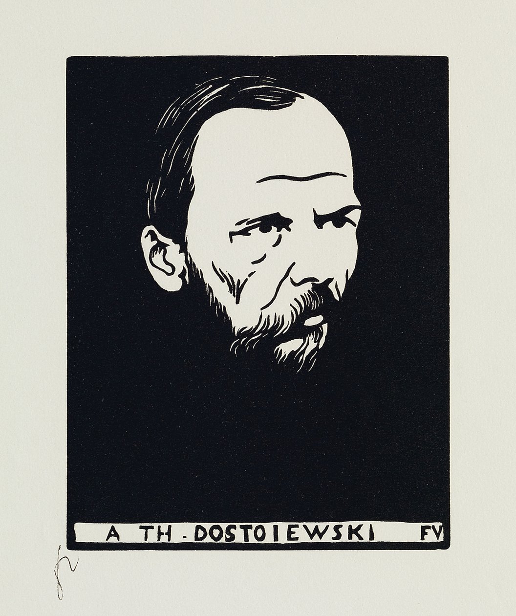 A Th. Dostoiewski, 1895 door Felix Edouard Vallotton