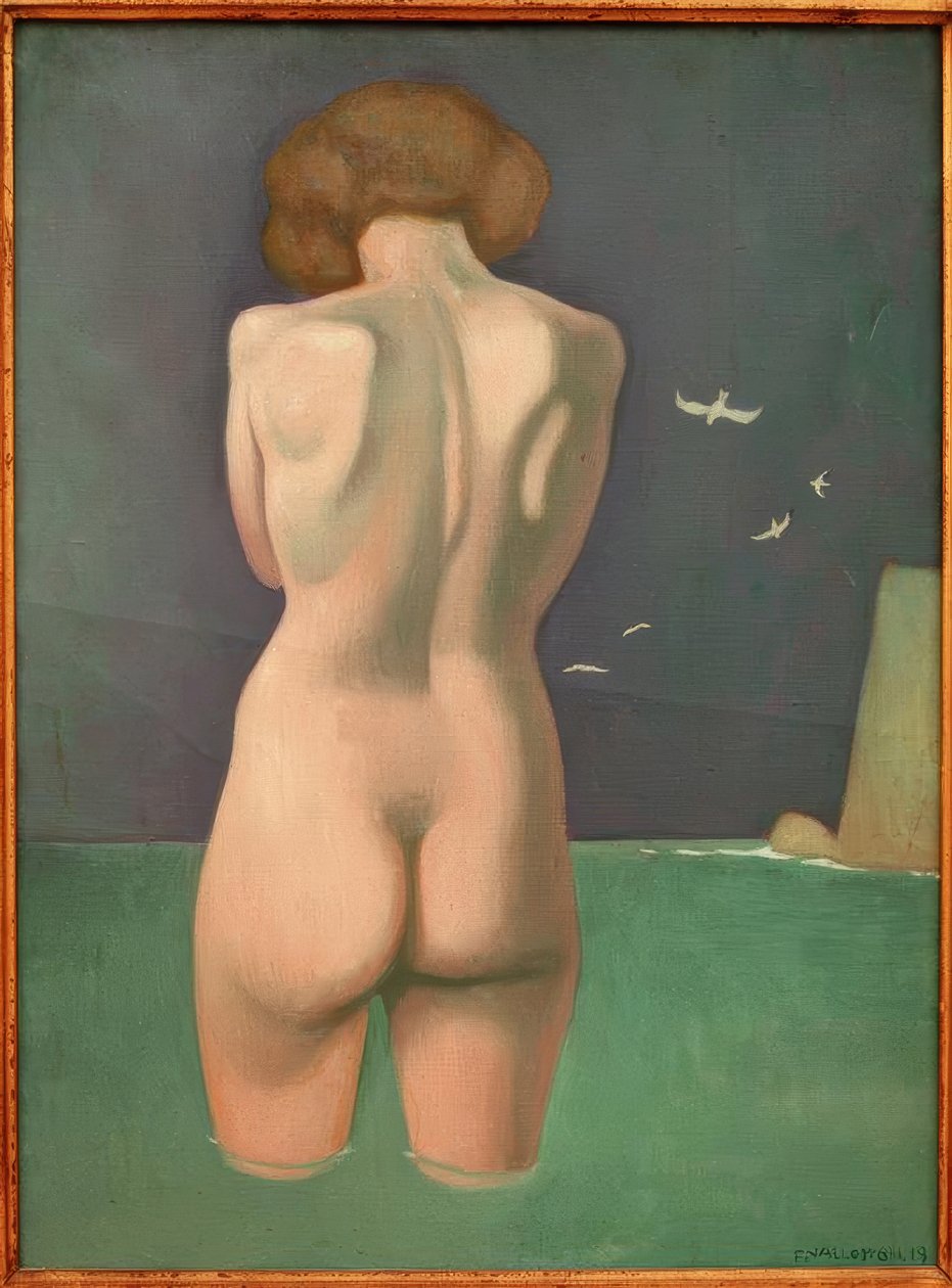 Bader met vogels door Felix Edouard Vallotton