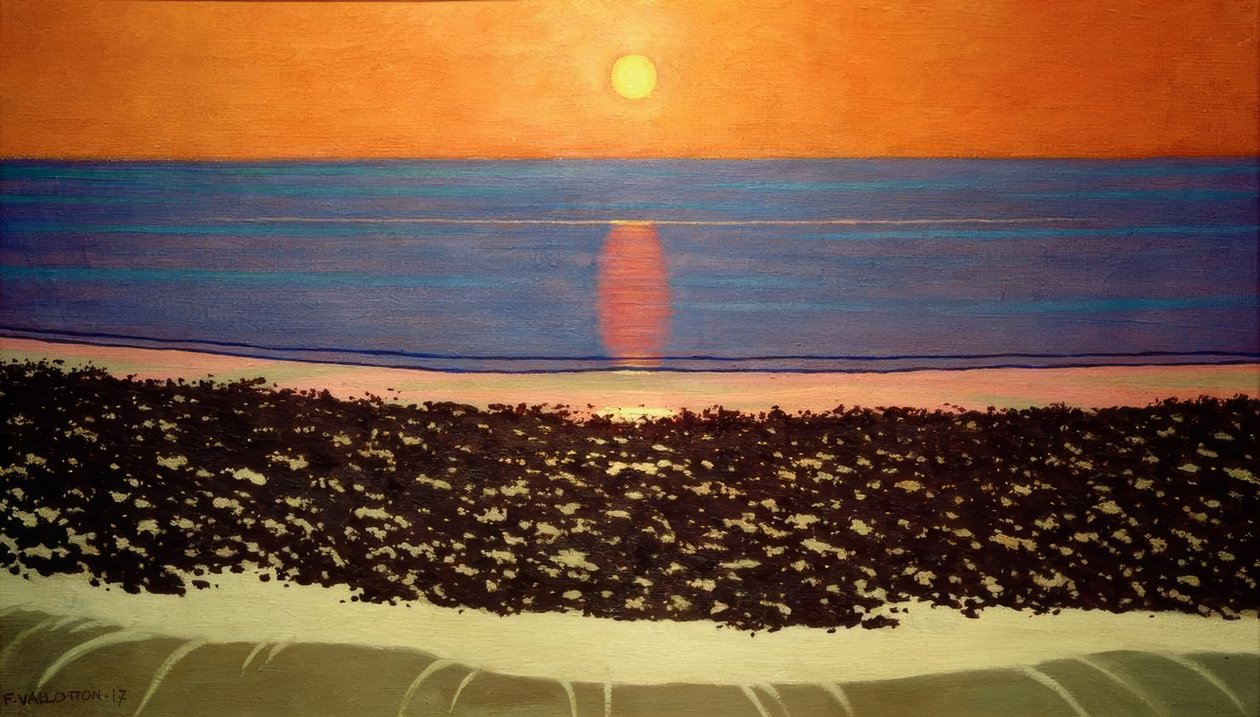 Zonsondergang, Villerville door Felix Edouard Vallotton