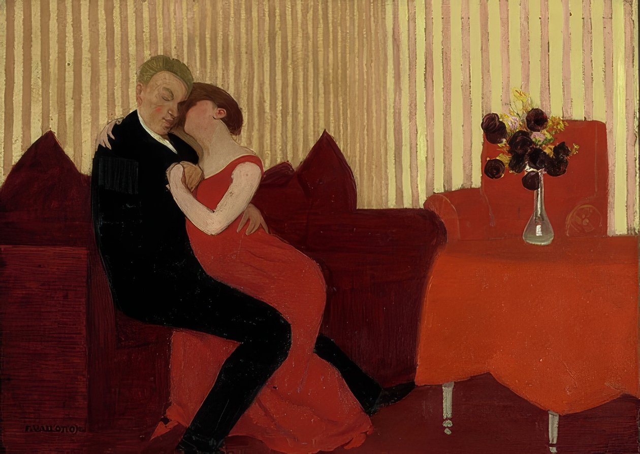 De Leugen (Le mensonge). 1898 door Felix Edouard Vallotton