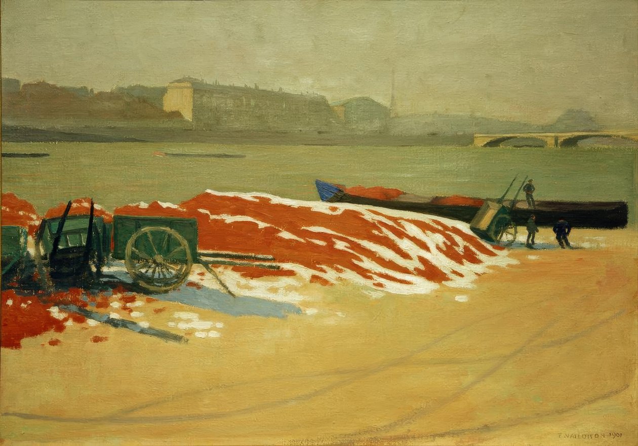 Kade van de Seine met rood zand door Felix Edouard Vallotton