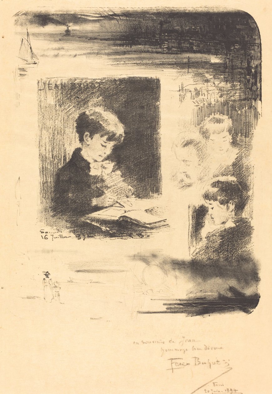 Enfant Dessinant, 1894 door Felix Hilaire Buhot