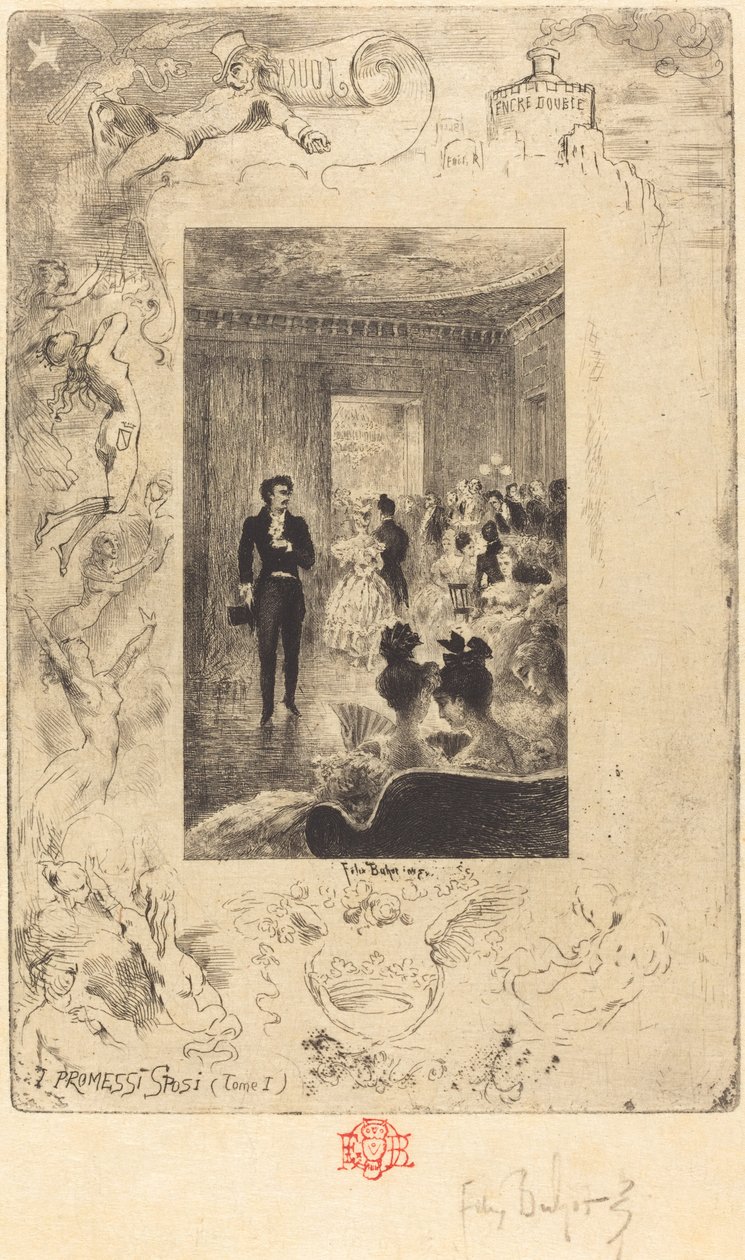 De Verloofden door Felix Hilaire Buhot