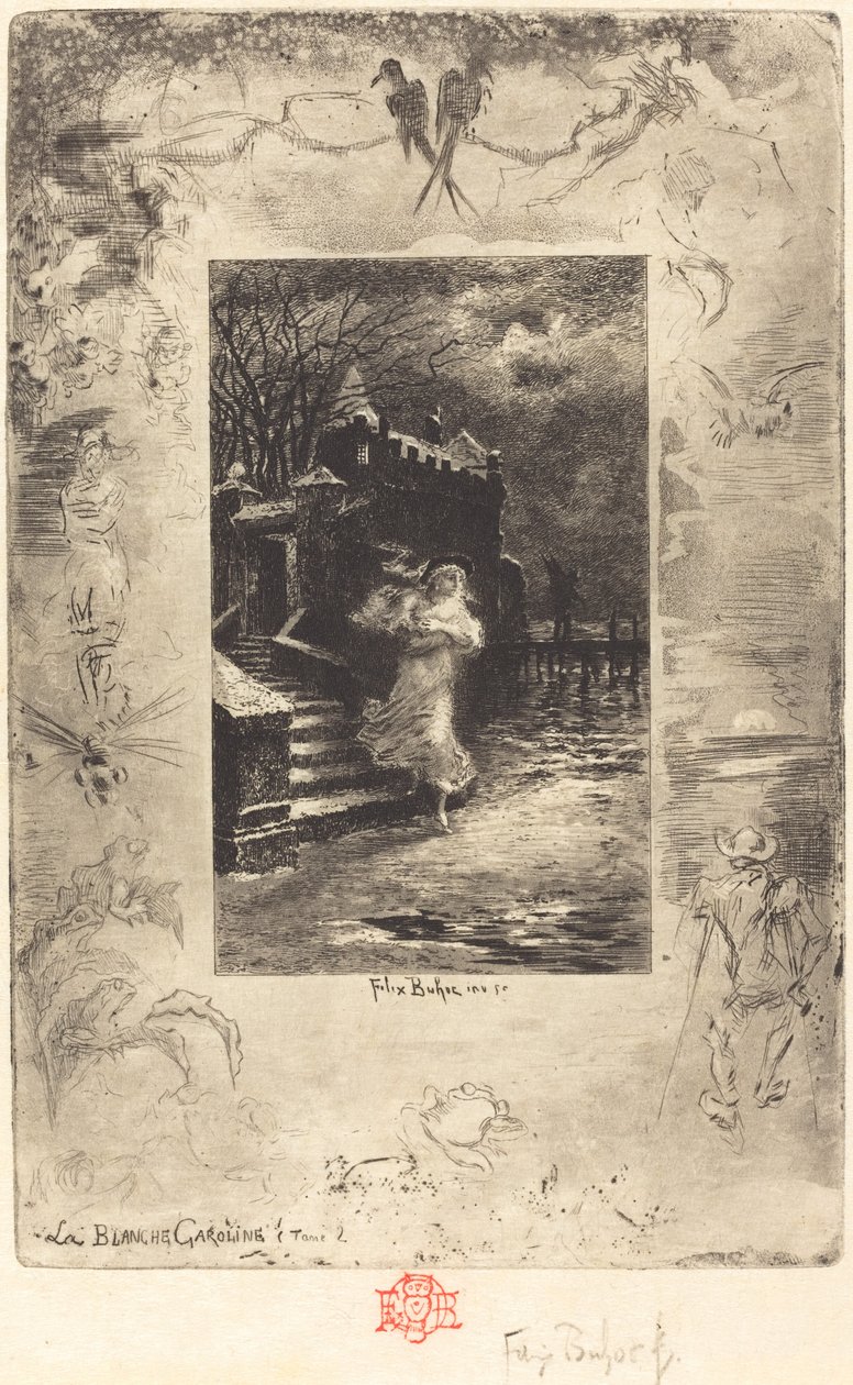 De bleke Caroline door Felix Hilaire Buhot