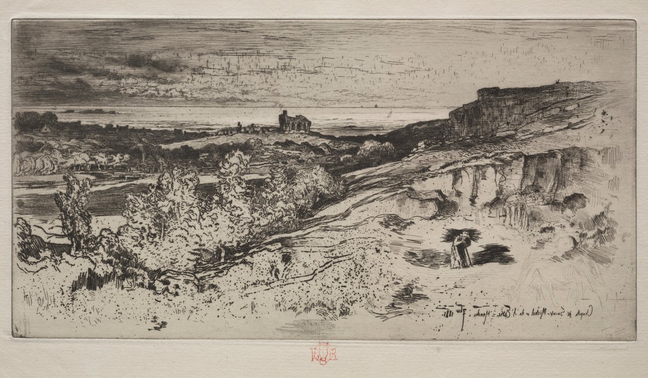 De Kapel Saint-Michel bij LEstre, 1881 door Felix Hilaire Buhot
