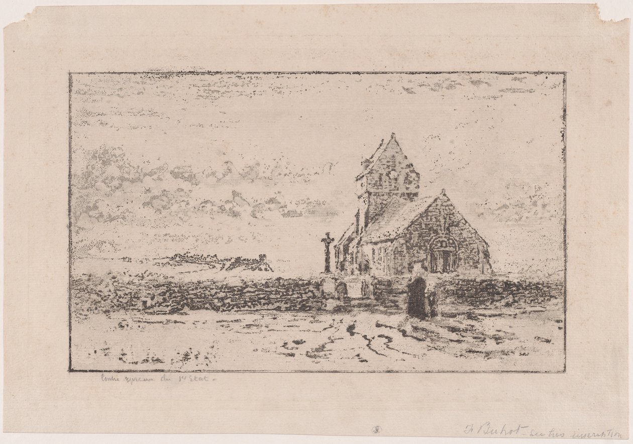 De Jobourg Kerk door Felix Hilaire Buhot