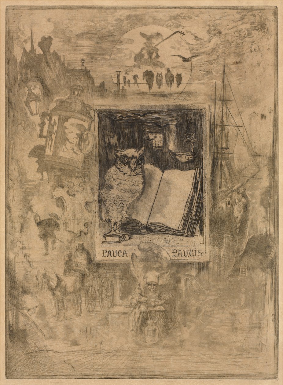 De Uil door Felix Hilaire Buhot