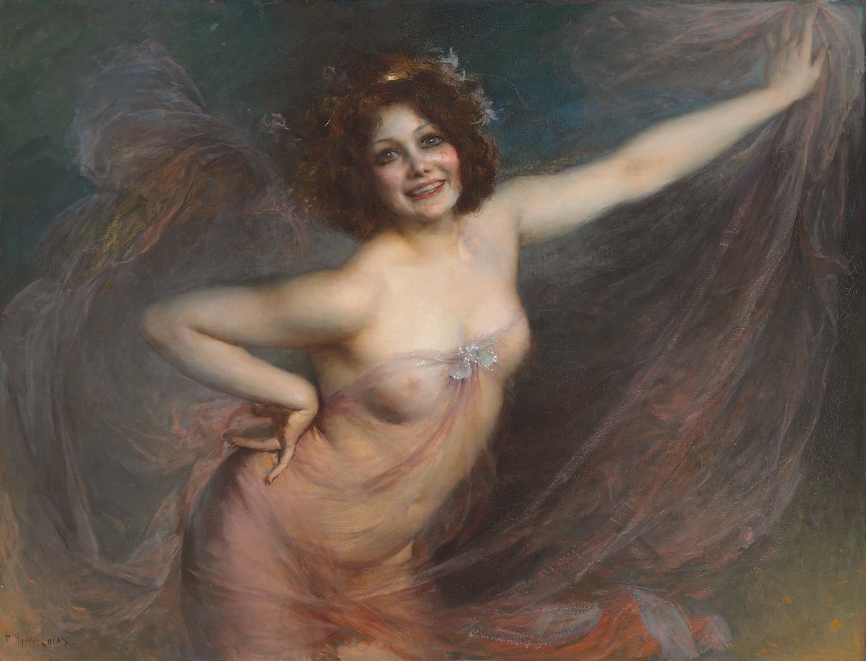 Portret van Loie Fuller door Felix Hippolyte Lucas
