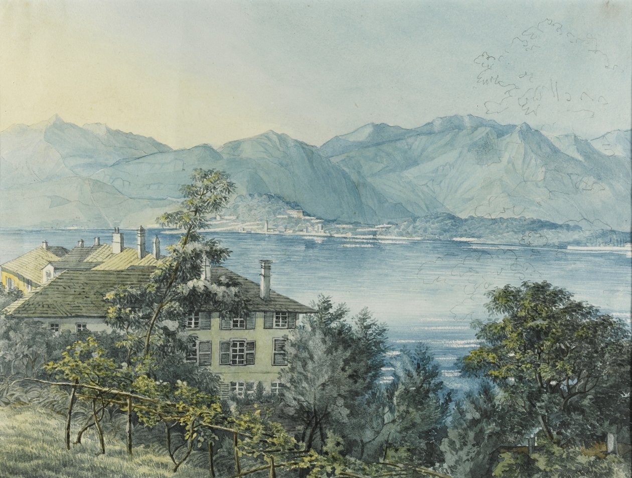 Cadenabbia, Comomeer, 1837 door Felix Mendelssohn Bartholdy