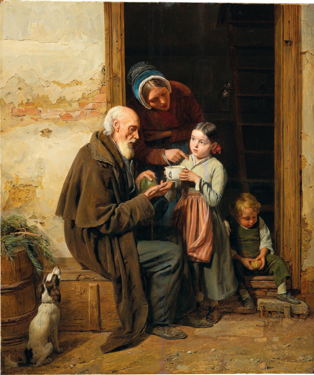 De milde gave door Ferdinand Georg Waldmuller