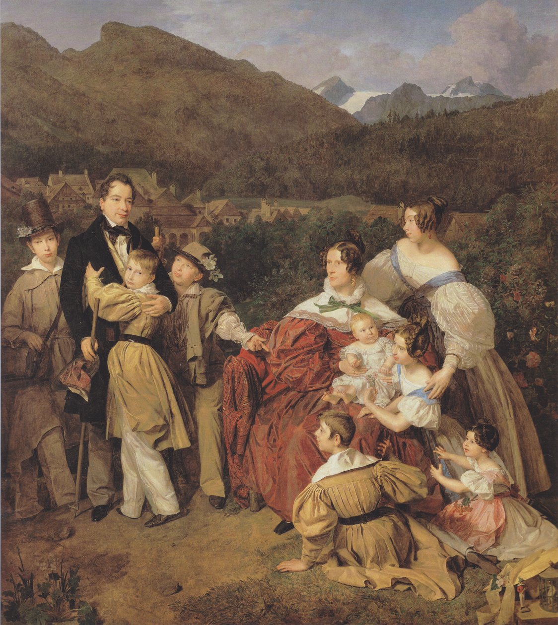 Familie van Dr. Josef August Eltz door Ferdinand Georg Waldmuller