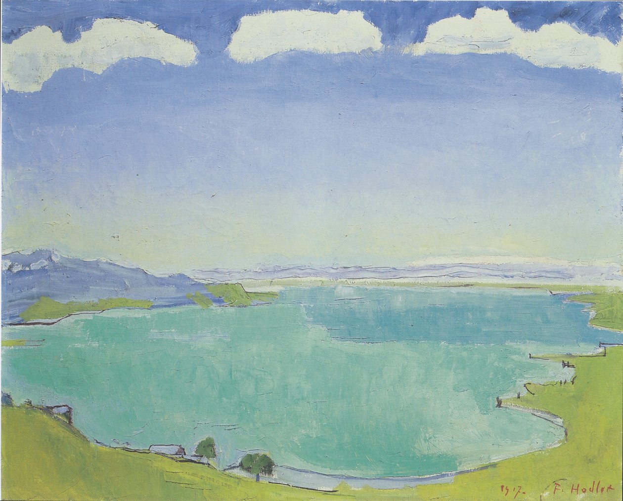 Meer van Genève vanuit Caux door Ferdinand Hodler