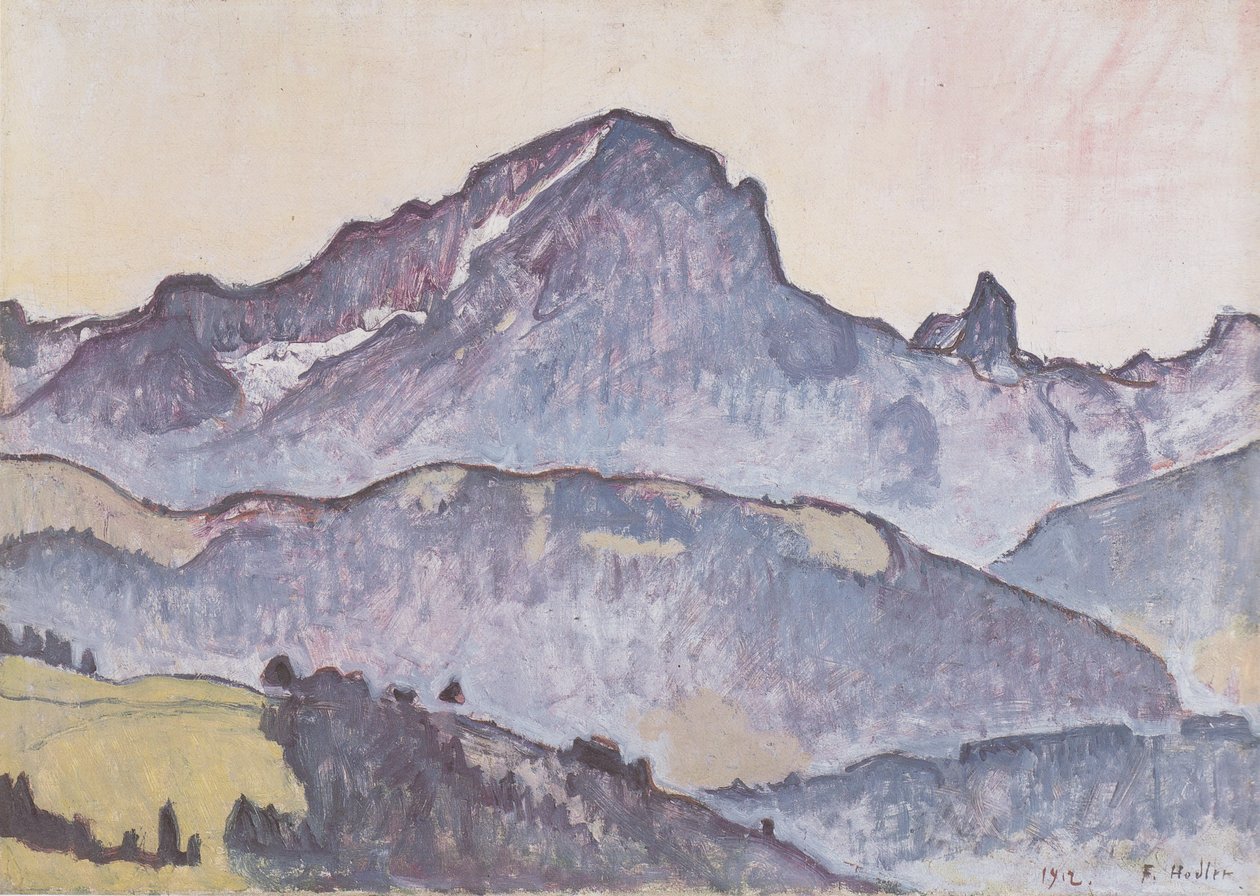 Le Grand Muveran vanuit Villars door Ferdinand Hodler