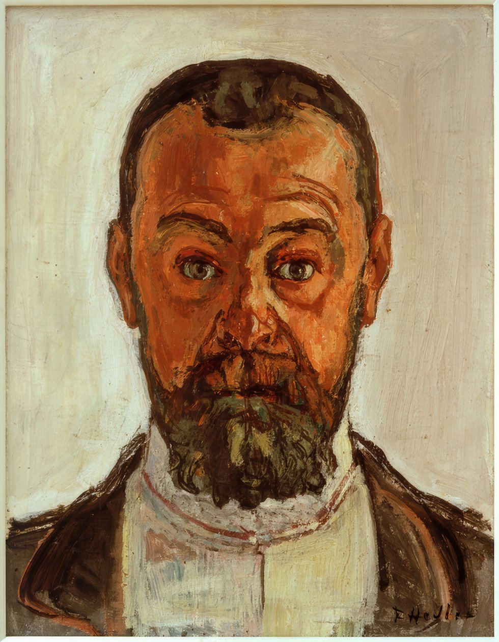 Zelfportret met wijd open ogen II door Ferdinand Hodler