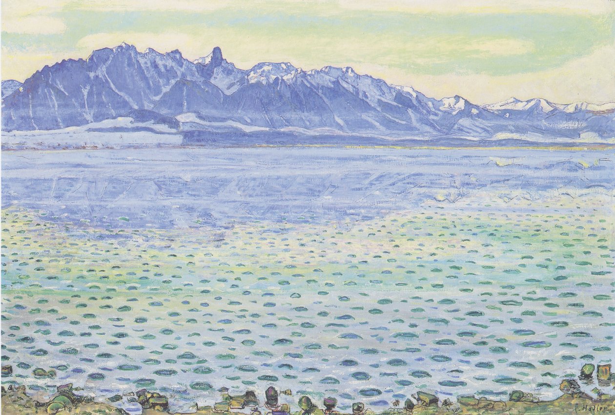 Meer van Thun met Stockhornketen door Ferdinand Hodler