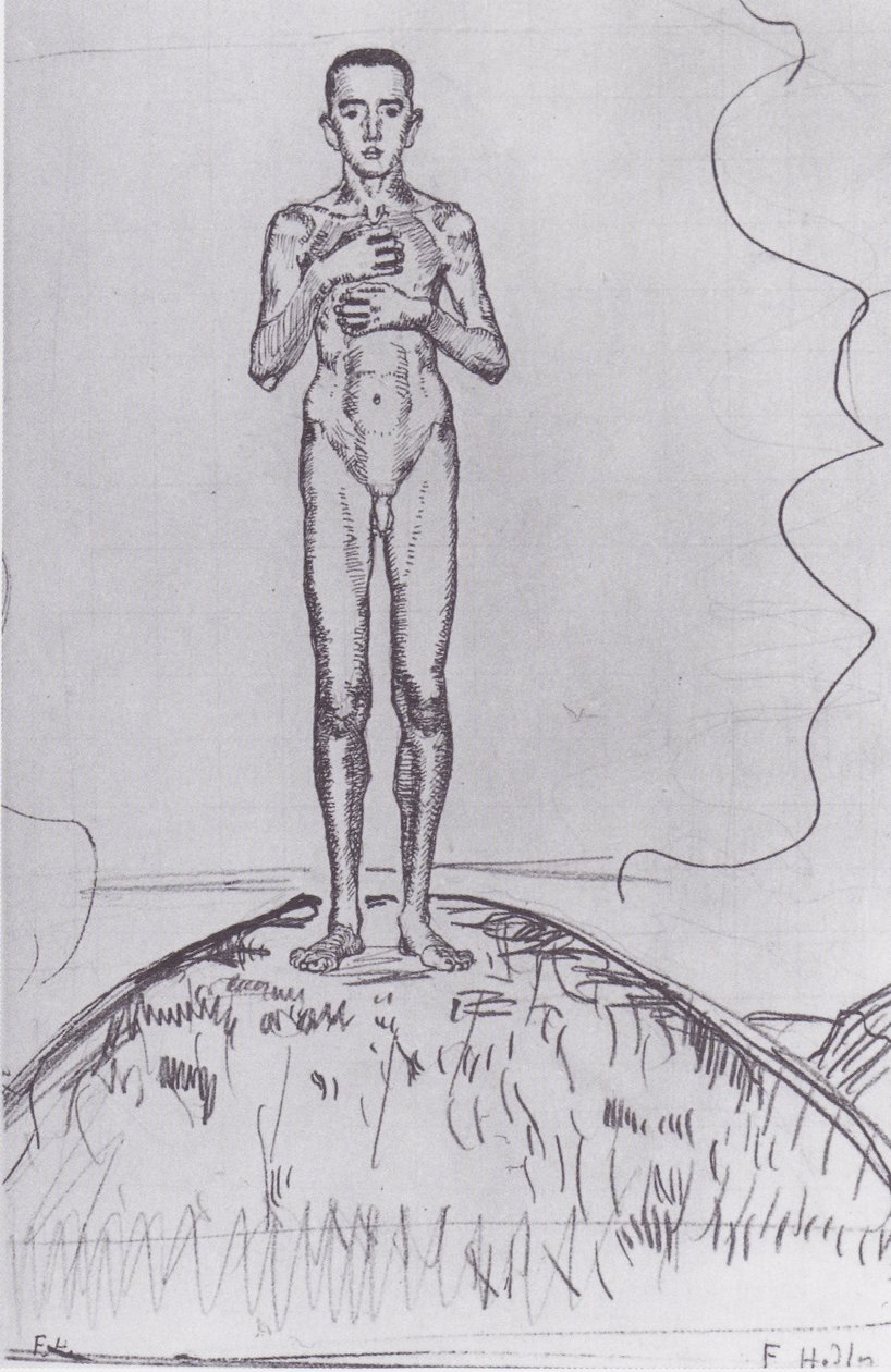 Jonge Man op een Heuvel door Ferdinand Hodler