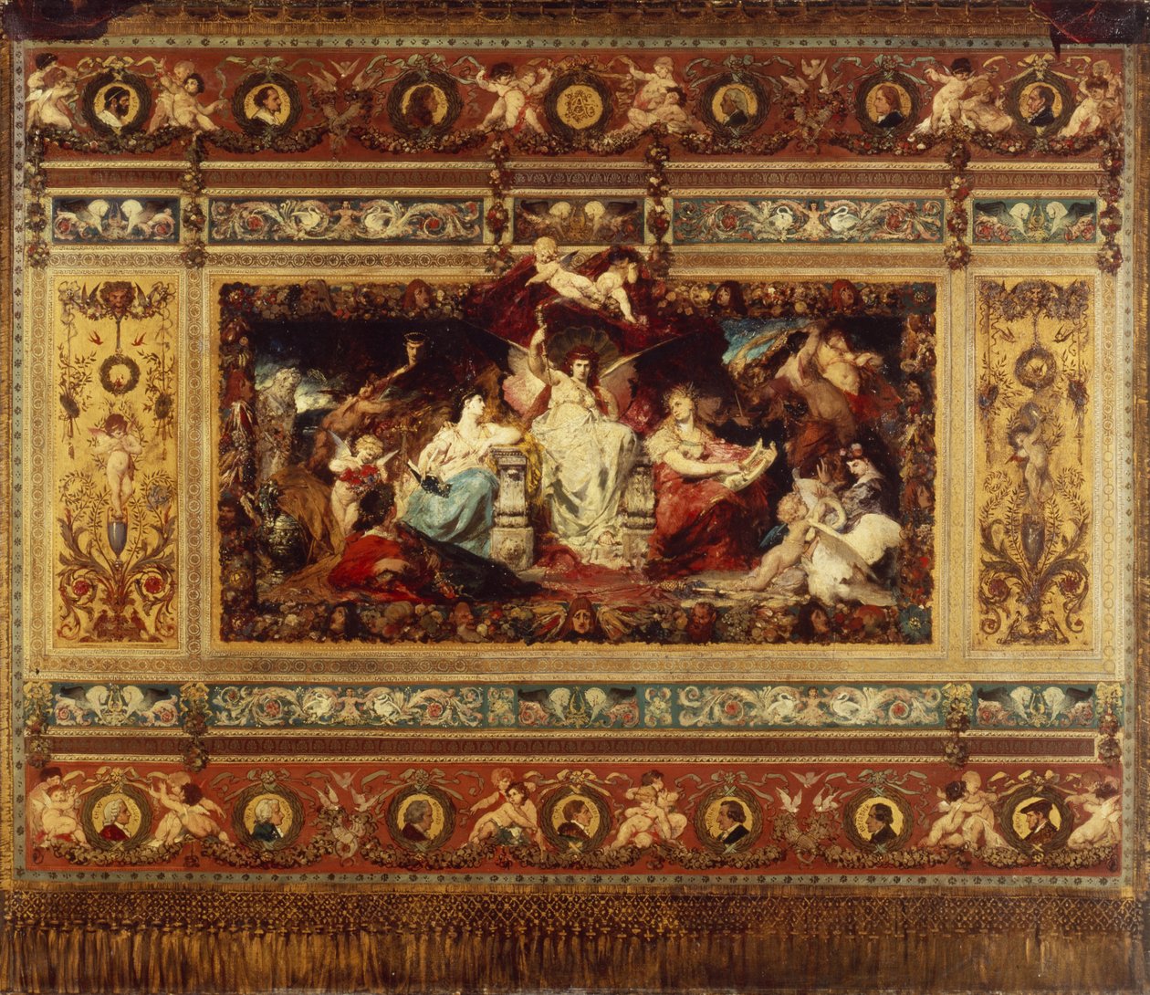 Ontwerp voor het gordijn in de opera van Dresden, 1876 door Ferdinand Keller