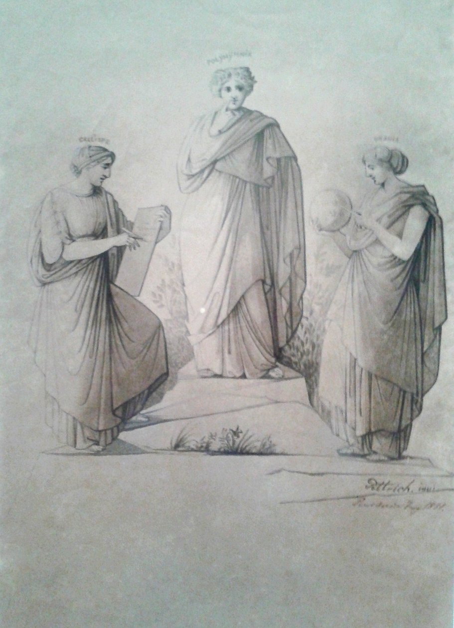 De Muzen Calliope, Polyhymnia en Urania door Ferdinand Pettrich