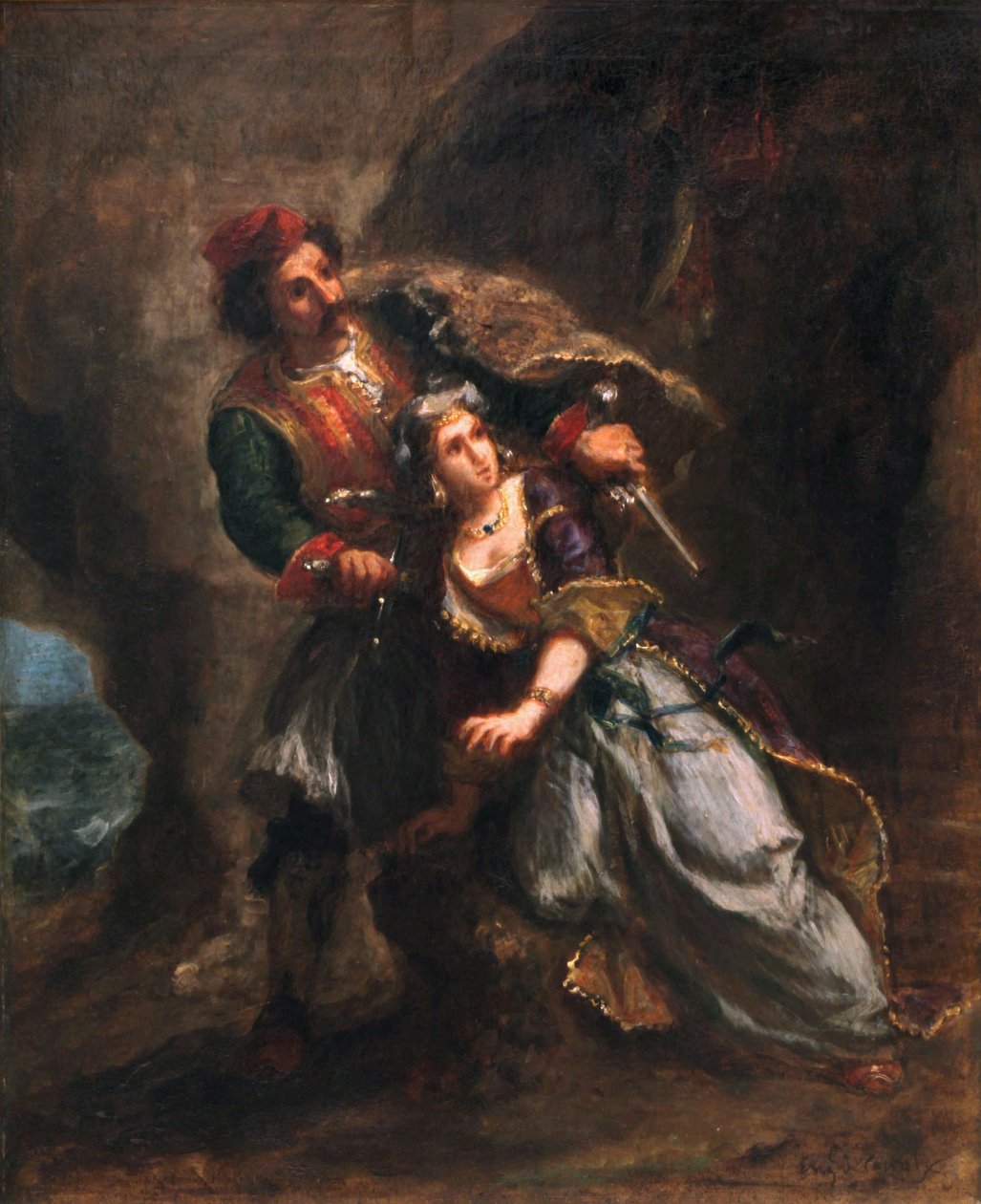 Verloofde van Abydos door Ferdinand Victor Eugene Delacroix