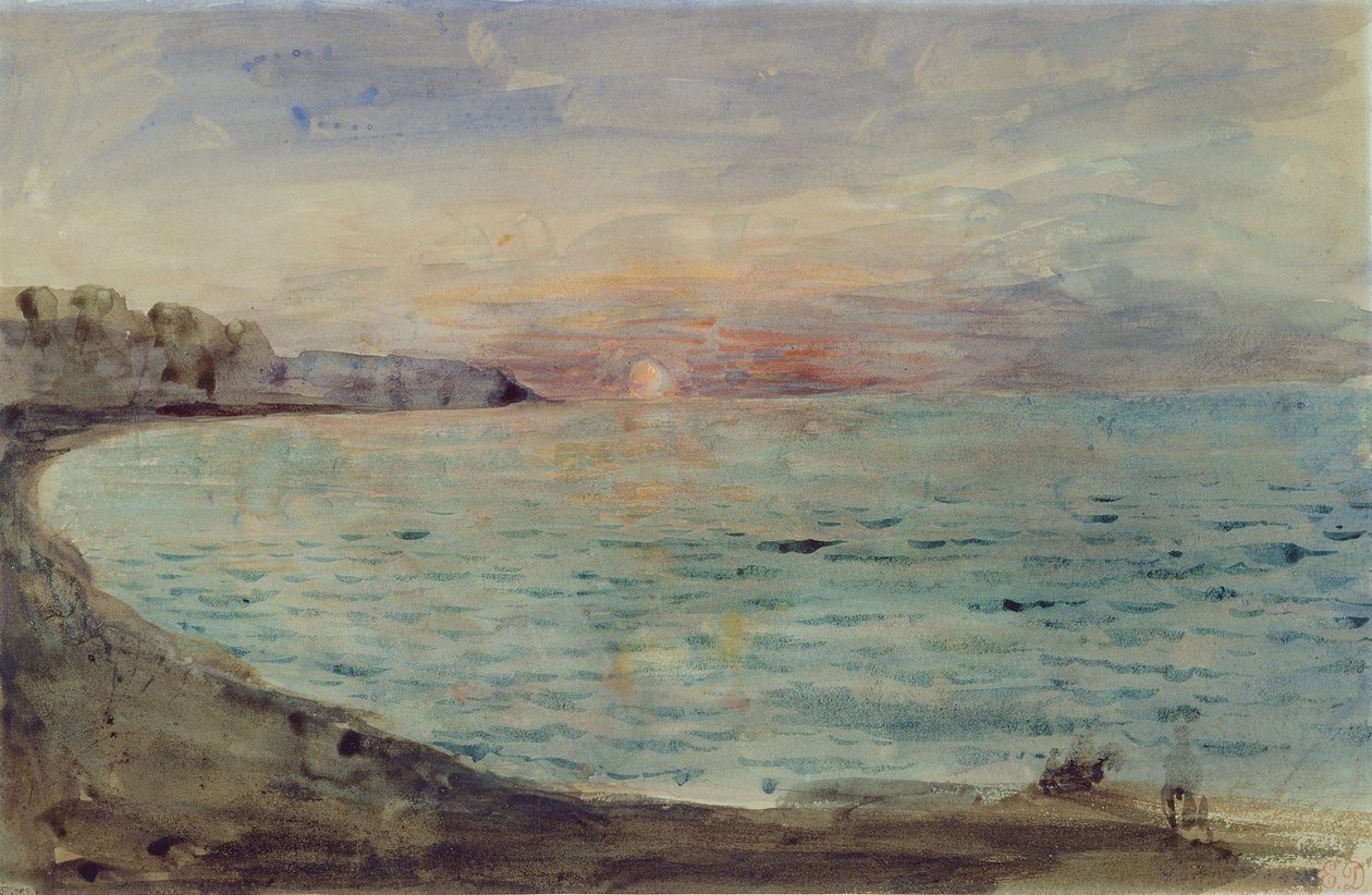Kliffen bij Dieppe, 1852-55 door Ferdinand Victor Eugene Delacroix