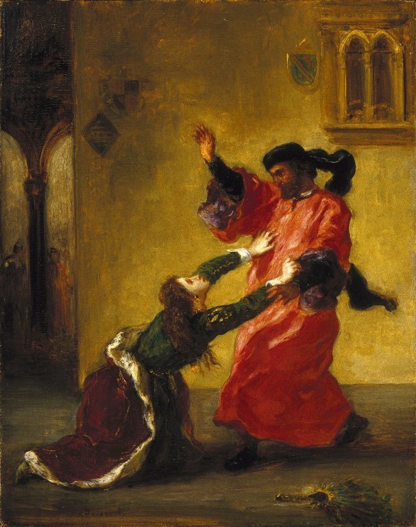 Desdemona vervloekt door haar vader door Ferdinand Victor Eugene Delacroix