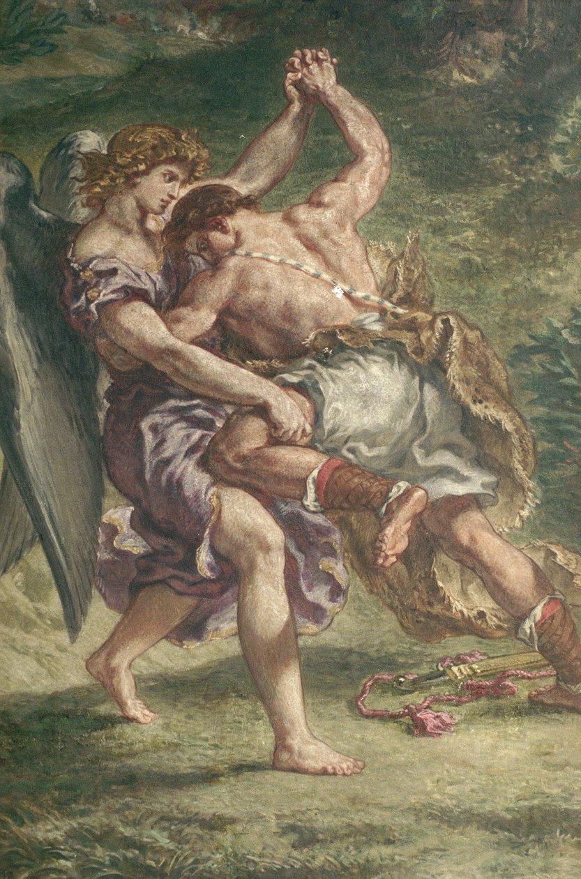 Gevecht tussen Jacob en de Engel (detail) door Ferdinand Victor Eugene Delacroix