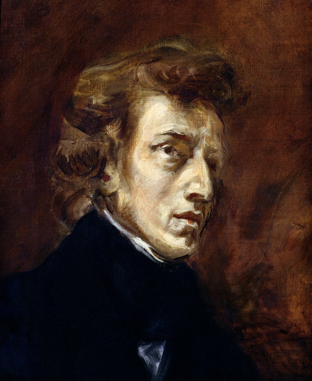 Frederic Chopin (1810-49) 1838 door Ferdinand Victor Eugene Delacroix