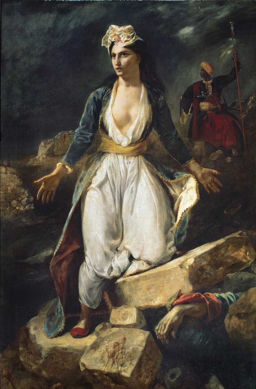 Griekenland stervend op de ruïnes van Missolonghi, 1826 door Ferdinand Victor Eugene Delacroix