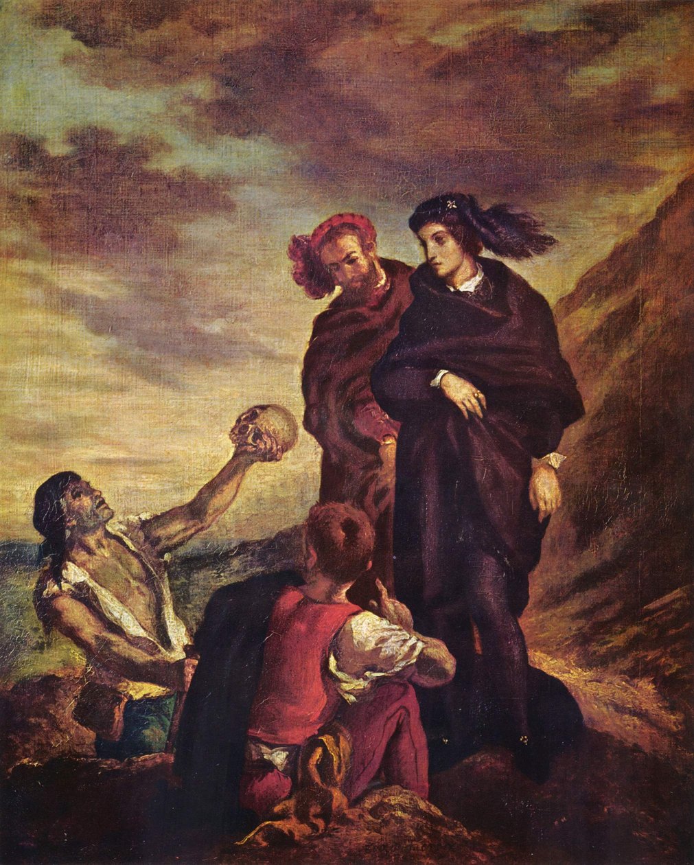 Hamlet en Horatio op het kerkhof door Ferdinand Victor Eugene Delacroix