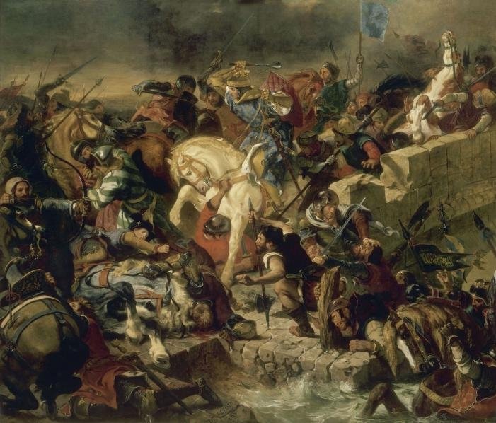 De Slag bij Taillebourg door Ferdinand Victor Eugene Delacroix