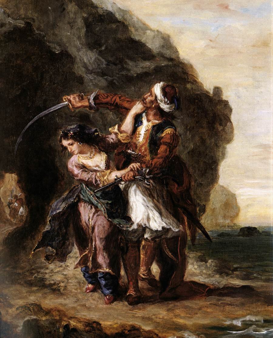 De bruid van Abydos door Ferdinand Victor Eugene Delacroix