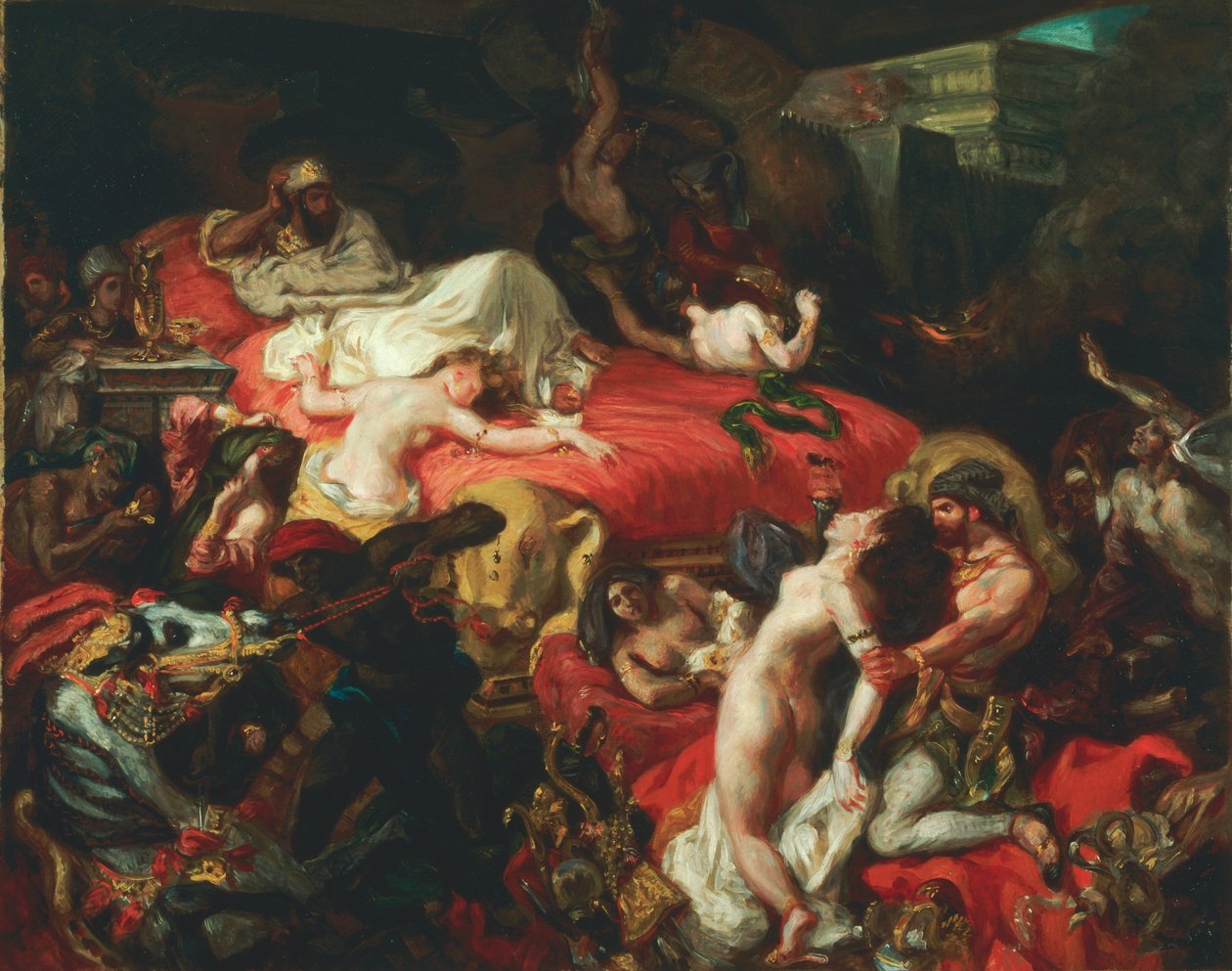 De dood van Sardanapalus door Ferdinand Victor Eugene Delacroix