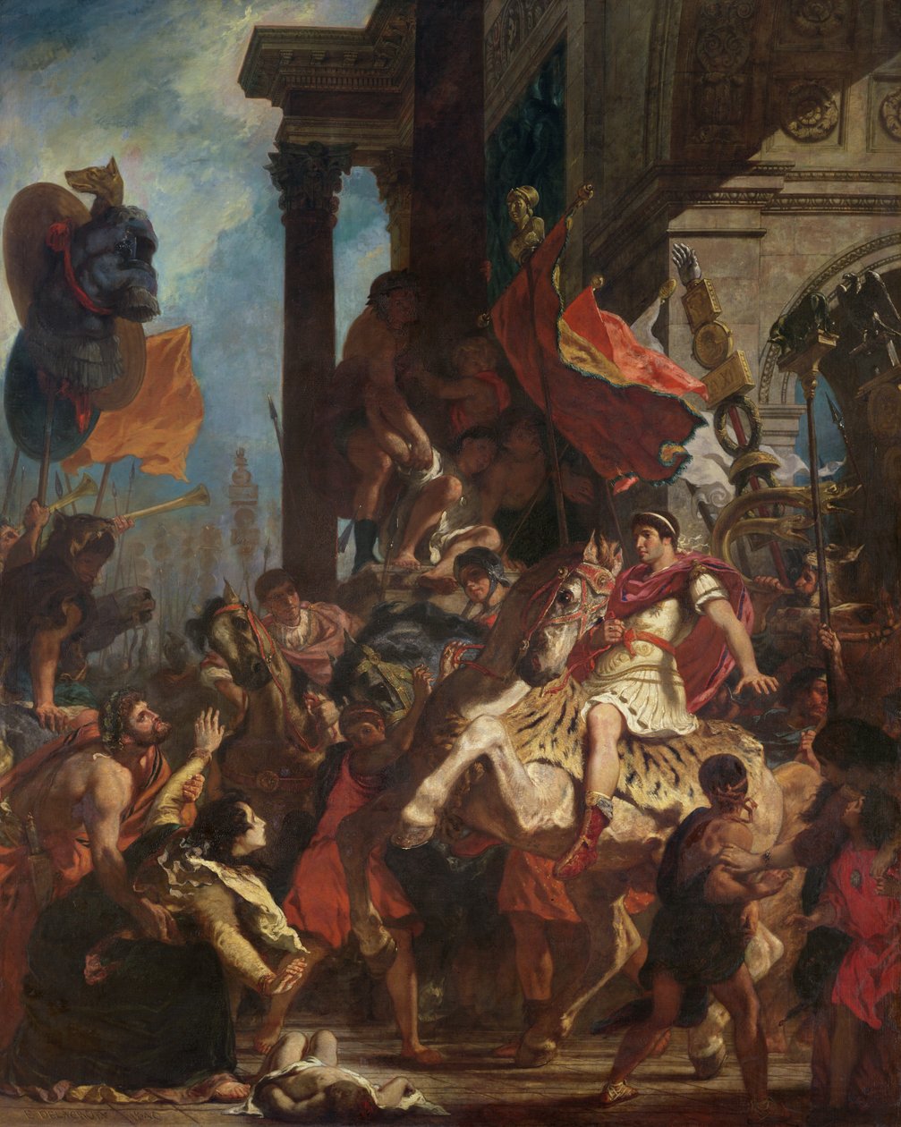De gerechtigheid van Trajanus (53-117) 1840 door Ferdinand Victor Eugene Delacroix