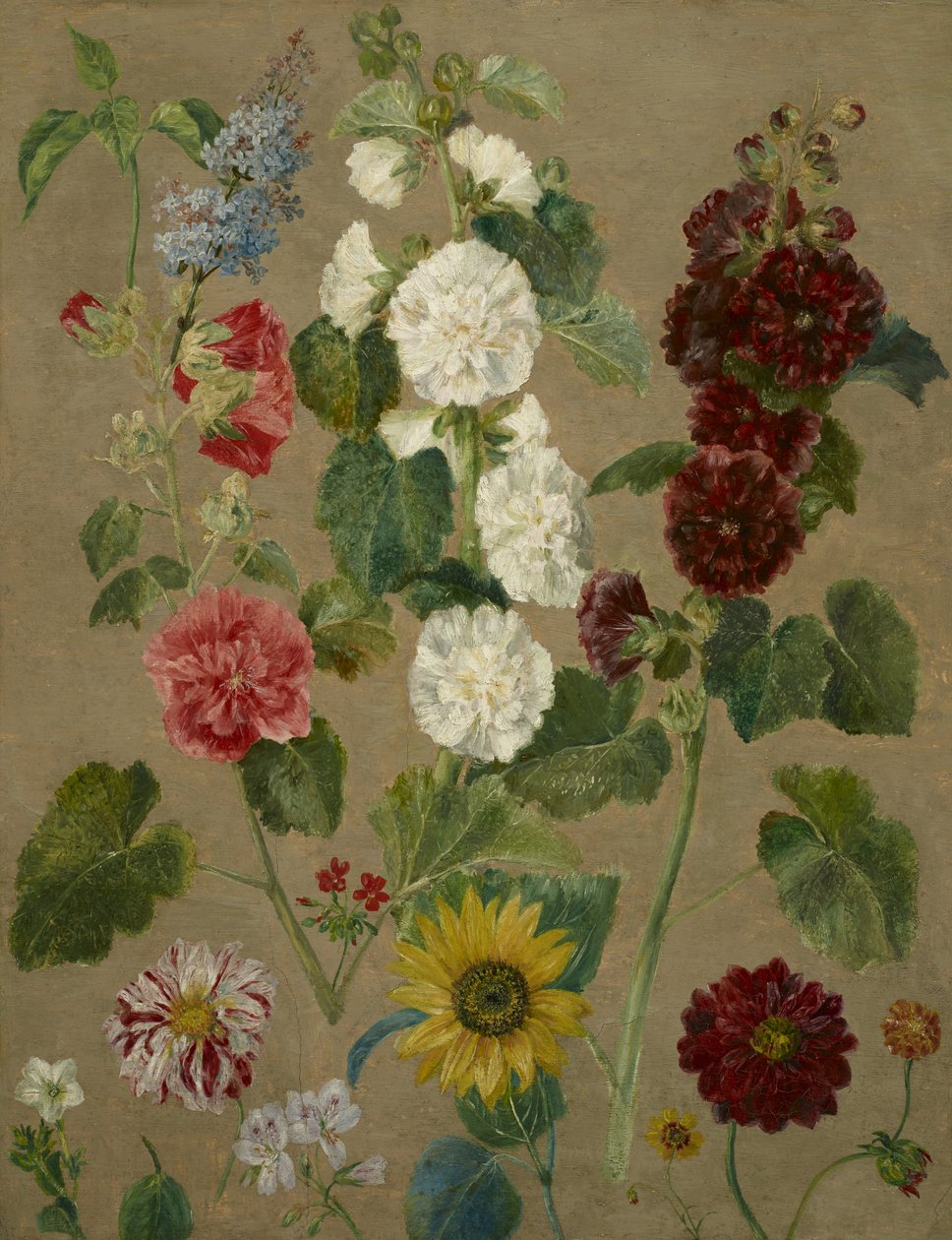 Zonder titel [bloemen] door Ferdinand Victor Eugene Delacroix